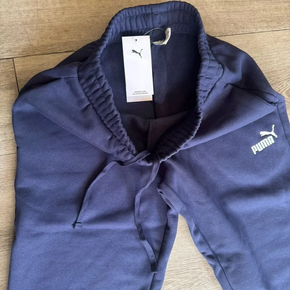 NEW Puma Sweatpants Mens Small Navy Blue Joggers Athletic Pants Casual Logo - Picture 9 of 16